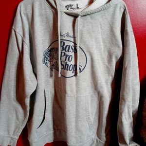 Bass Pro Shops Classic Vintage Hoodie Unisex Size L Grey